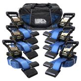 51BR3020BL-12-6PK 2 x 30 Ratchet Straps with Flat Hooks Storage Bag 6 Pack - Blue 1