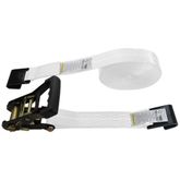 51BR3020N-12-6PK 2 x 30 Ratchet Straps with Flat Hooks Storage Bag 6 Pack - White