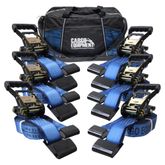 51BR2720BL-12-6PK 2 x 27 Ratchet Straps with Flat Hooks Storage Bag 6 Pack - Blue