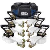 51BR2784N-12-6PK 2 x 27 Ratchet Straps with Wire Hooks Storage Bag 6 Pack - White