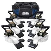 51BR3020N-12-6PK 2 x 30 Ratchet Straps with Flat Hooks Storage Bag 6 Pack - White