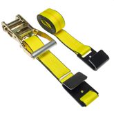 570820YP-12 2 x 8 Python Ratchet Strap with Flat Hooks - Yellow 1