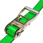 571020HF-12 2 x 10 Ratchet Strap with Flat Hooks - High Visibility Green 2