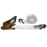 571084N-12 2 x 10 Ratchet Strap with Wire Hooks - White