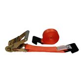 571220O-12 2 x 12 Ratchet Strap with Flat Hooks - Orange