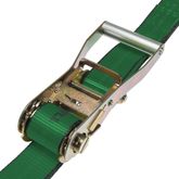 571584F-12 2 x 15 Ratchet Strap with Wire Hooks - Green 2