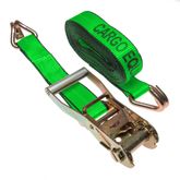 571584HF-12 2 x 15 Ratchet Strap with Wire Hooks - High Visibility Green 1