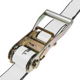 571684N-12 2 x 16 Ratchet Strap with Wire Hooks - White 2
