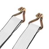 571884N-12 2 x 18 Ratchet Strap with Wire Hooks - White 3