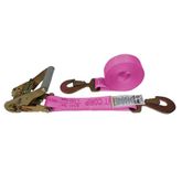 573563P-12 2 x 35 Ratchet Strap with Flat Snap Hooks - Pink