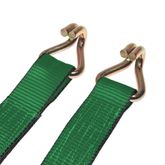 574084F-12 2 x 40 Ratchet Strap with Wire Hooks - Green 3