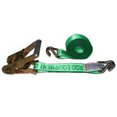 575084HF-12 2 x 50 Ratchet Strap with Wire Hooks - High Visibility Green