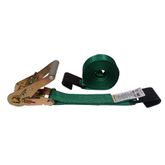 577020F-12 2 x 70 Ratchet Strap with Flat Hooks - Green