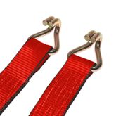 577084R-12 2 x 70 Ratchet Strap with Wire Hooks - Red 3