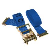 641601BL-18 2 x 16 E-Track Ratchet Strap 18 Fixed End - Blue 1