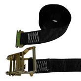 642001B-18 2 x 20 E-Track Ratchet Strap 18 Fixed End - Black