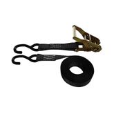 710886B-6 1 x 8 Ratchet Strap with HD S-Hooks - Black