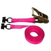 711241P-6 1 x 12 Ratchet Strap with L-Track Single Studs - Pink