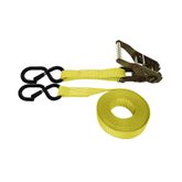 711287KPY-6 1 x 12 Ratchet Strap With S-Hooks With Keeper - Yellow