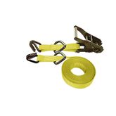 7114-81-45-Y-24 1 x 14 Ratchet Strap with Wire Hook D-Ring - Yellow