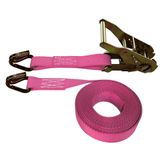 711481P-6 1 x 14 Ratchet Strap With Wire Hooks - Pink