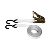 711686N-6 1 x 16 Ratchet Strap with HD S-Hooks - White