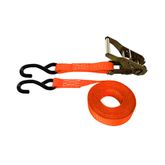 711886O-6 1 x 18 Ratchet Strap with HD S-Hooks - Orange