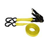 71B0687KPY-PK 1 x 6 Ratchet Strap With Black Ratchet and S-Hooks With Keeper 4 Pack - Yellow