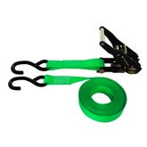 71B1086LF-6 1 x 10 Ratchet Strap With HD Vinyl-Coated S Hooks - Lime Green