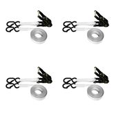 71B1487KPN-PK 1 x 14 Ratchet Strap With Black Ratchet and S-Hooks With Keeper 4 Pack - White