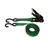 71B2286F-6 1 x 22 Ratchet Strap With HD Vinyl-Coated S Hooks - Green