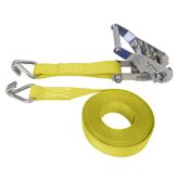 71SS0881SSY-6 1 x 8 Stainless Steel Ratchet Strap With Stainless Steel Wire Hooks - Yellow