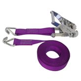 71SS1681SSPU-6 1 x 16 Stainless Steel Ratchet Strap With Stainless Steel Wire Hooks - Purple
