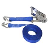 71SS1881SSBL-6 1 x 18 Stainless Steel Ratchet Strap With Stainless Steel Wire Hooks - Blue