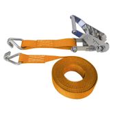 71SS1881SSO-6 1 x 18 Stainless Steel Ratchet Strap With Stainless Steel Wire Hooks - Orange
