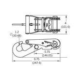 804-5HK 2 Ratchet with Snap Hook - WLL 1666 lb 1