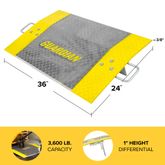 ADP-2436-3600 Guardian 24 x 36 Aluminum Dock Plate for 1 Height Differential - 3600 lb Capacity El2_v2