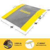 ADP-3636-2500 Guardian 36 x 36 Aluminum Dock Plate for 3 Height Differential - 2500 lb Capacity El2_V2