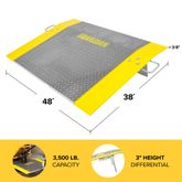ADP-3648-3500 Guardian 36 x 48 Aluminum Dock Plate for 3 Height Differential - 3500 lb Capacity El2_v2