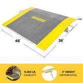 ADP-3648-5300 Guardian 36 x 48 Aluminum Dock Plate for 3 Height Differential - 5300 lb Capacity El2_v2