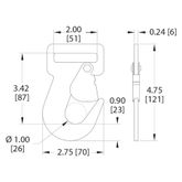 FE7900-1HD 2 Flat Snap Hook - WLL 3666 lb 1