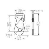 FE8028-1 1 Flat Snap Hook - WLL 1833 lb 1