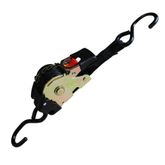 RTD2507-06-SH 1 x 6 Retractable Ratchet with S-Hooks - Black